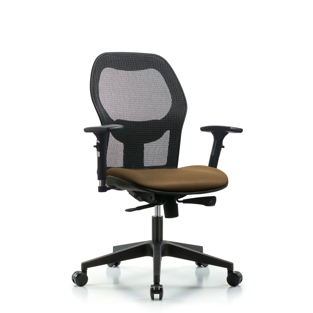 Executive Windova Mesh Back Chair with 3D Adjustable Arms, Taupe Supernova™ Seat, & Casters