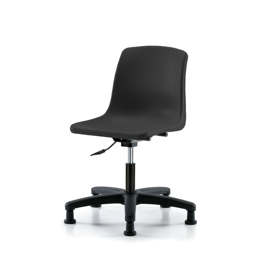 Polypropylene Shell Chair - Desk Height with Stationary Glides in Black