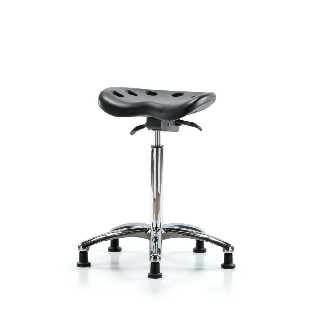 Polyurethane ESD Tractor Sit-Stand with ESD Stationary Glides in ESD Black Polyurethane